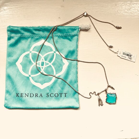 NWT Kendra Skott  slider pendant necklace London blue illusion - Picture 6 of 11